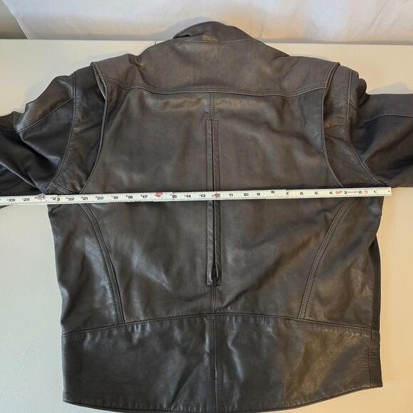 Harley Davidson Leather Motorcycle Jacket Men's M Black Biker Bomber USA - Picture 15 of 16